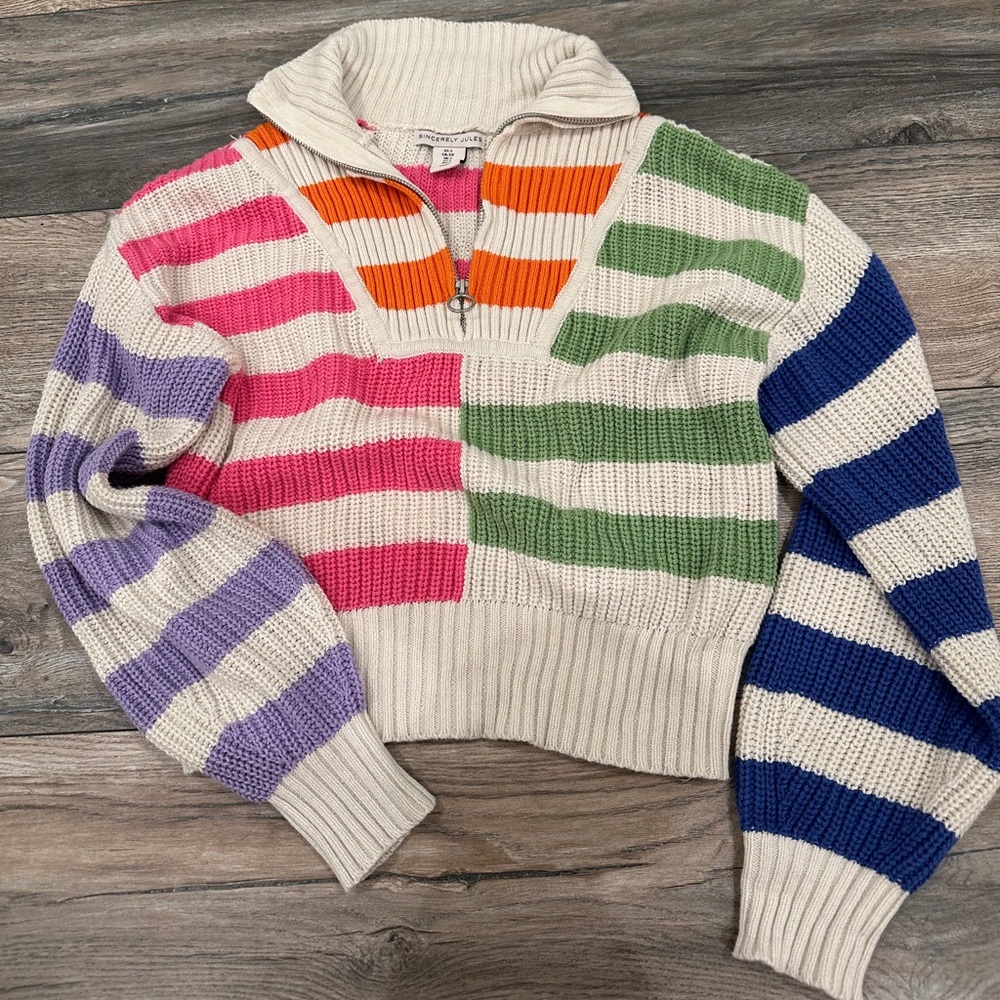 Colorblock Crochet sweater